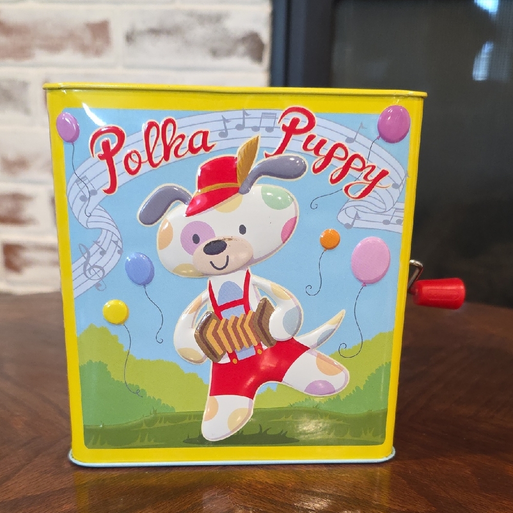 Polka Puppy Musical Tin Box